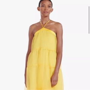 Staud Mila Tiered Organza Halter Dress